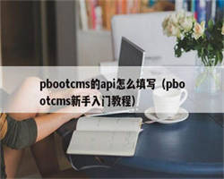 pbootcms的api怎么填写（pbootcms新手入门教程）