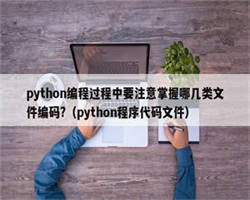 python编程过程中要注意掌握哪几类文件编码?（python程序代码文件）