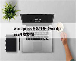 wordpress怎么打开（wordpress开发文档）