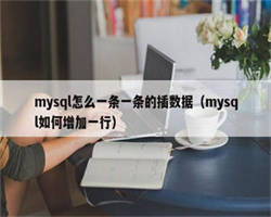 mysql怎么一条一条的插数据（mysql如何增加一行）