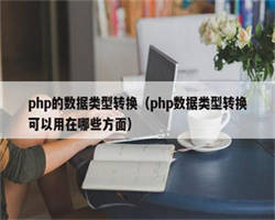 php的数据类型转换（php数据类型转换可以用在哪些方面）