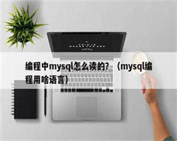 编程中mysql怎么读的？（mysql编程用啥语言）