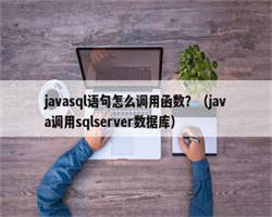 javasql语句怎么调用函数？（java调用sqlserver数据库）