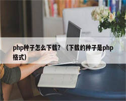 php种子怎么下载？（下载的种子是php格式）