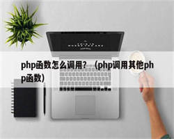 php函数怎么调用？（php调用其他php函数）