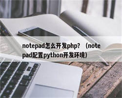 notepad怎么开发php？（notepad配置python开发环境）