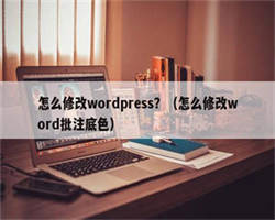 怎么修改wordpress？（怎么修改word批注底色）