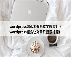 wordpress怎么不调用文字内容？（wordpress怎么让文章只显示标题）