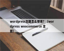 wordpress主题怎么使用？（wordpress woocommerce 主题）