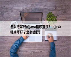 怎么把写好的java程序直接？（java程序写好了怎么运行）