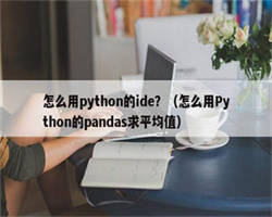 怎么用python的ide？（怎么用Python的pandas求平均值）